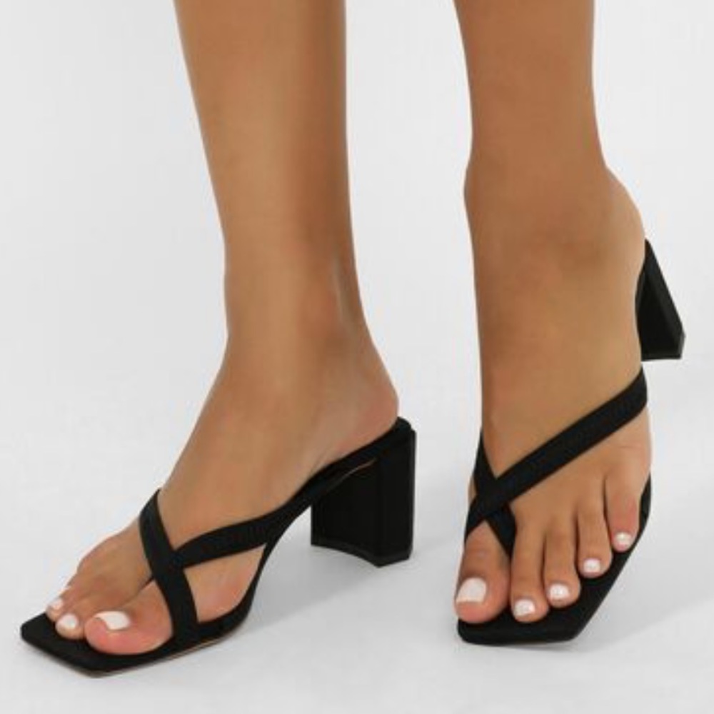 Tony Bianca Serrah Lycra Heels - Black